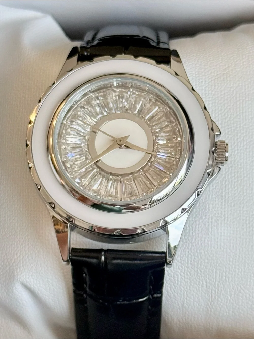 Invicta Celestial 70373 Women’s 37.3mm Crystal Silver Black Watch NWT